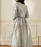 British Temperament Small Fragrant Style Silver Mid Length Women's Dress