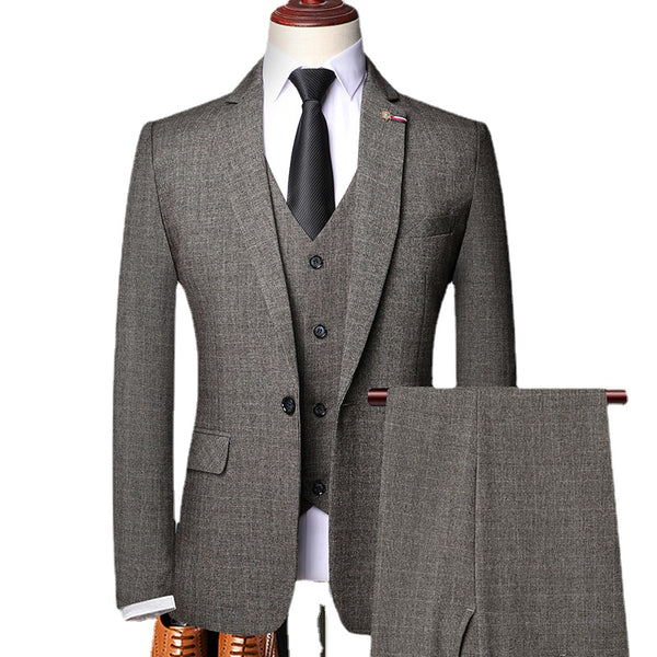 New Design Set Men's English Fit Solid Wedding Party Men's Set