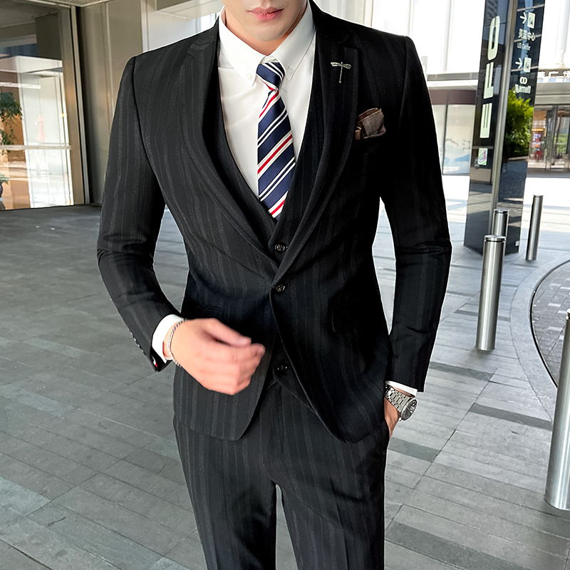 Boutique 5XL(Blazer + Vest + Trousers) Men's Elegant Fashion Business A Variety of Gentlemen Casual Formal Suit Three-piece Suit