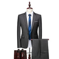 Classic Men's Set 2 Piece Suit Pants Temperament Business Gentleman Formal Groom High Quality Set