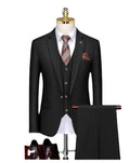 Customized 3-piece Set of Fashionable Men's Formal Business Slim Fitting Suit Wedding Banquet Dress