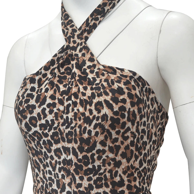 Customized Leopard Print Thin Dress for Bride's Mother's Wedding Party Dress