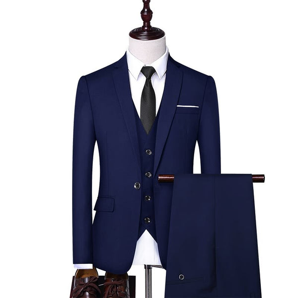 Customized Office 3-piece Set for Men's Wedding Formal Attire Slim Fitting and Comfortable Suit Jacket Business Suit