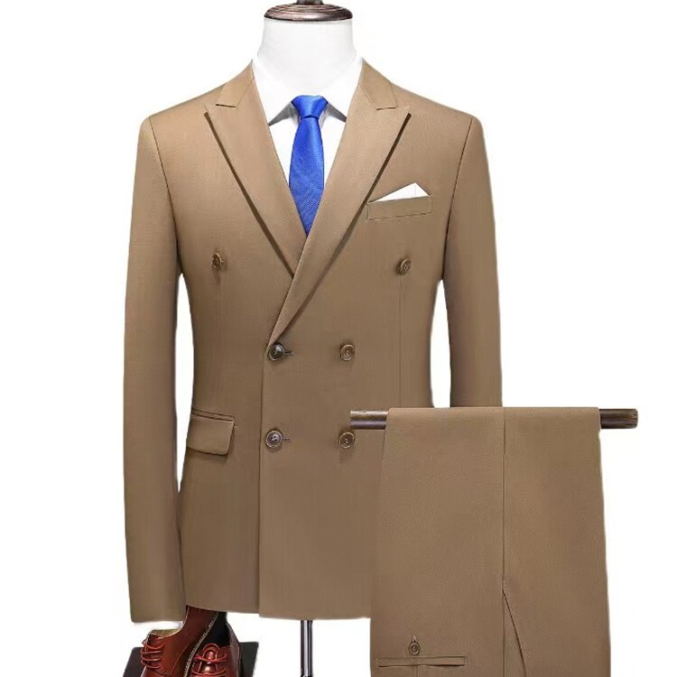 Double Breasted Business Suit Formal Temperament Casual Men's Set Tailor Make suit