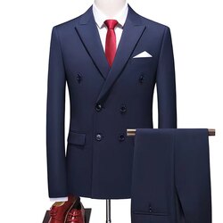 Double Breasted Business Suit Formal Temperament Casual Men's Set Tailor Make suit