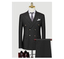 Double Breasted Suit Three Piece Black Host Dress Bridegroom Men's Wedding Dress Suit