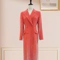 Elegant and Niche Banquet Bead Three-dimensional Cutting Slim Fit Orange Dress