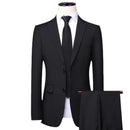 Fashion Classic New 2-piece Set for Men's Business Casual Solid Color Suit Men's Double Breasted Suit Coat Pants