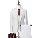 Fashionable Men's Single Breasted Suit Jacket Pants Vest Solid Color 3-piece Men's Suit