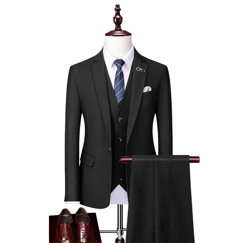 Formal Fashion Men's Customized Wedding Banquet Slim Fit Dress Set Slim Fit Men's Set