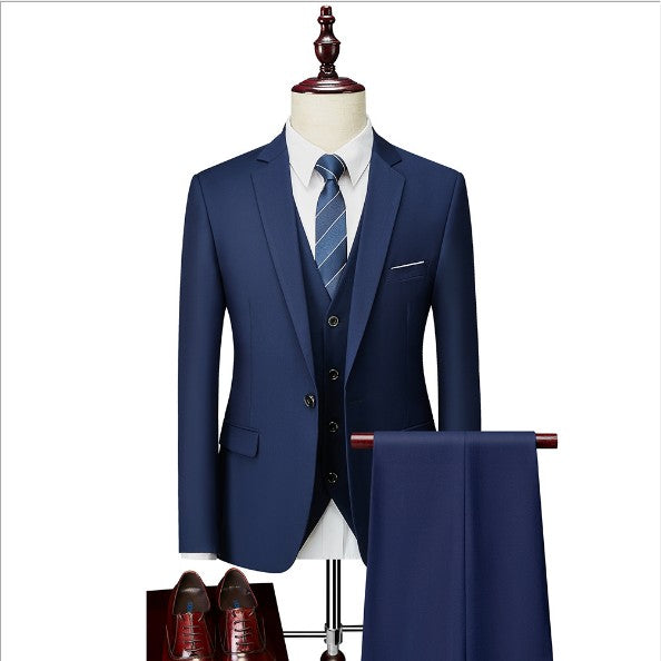 New Design Formal Fashion Men's Customized Clothing 3-piece Wedding Set Slim Fit Men's Set