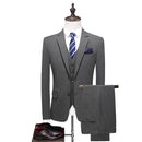 Light Gray Men's Wedding Dress Set Slim Fitting Clothing 3-piece Set Men's Business Suit Set