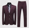 Spring Korean Slim Fit Plaid British Business Set Men's Three Piece Wedding Bridesman Formal Dress