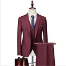 New Design Formal Fashion Men's Customized Clothing 3-piece Wedding Set Slim Fit Men's Set