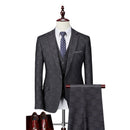 Men's Suit Business Wedding Dress Banquet High-end Slim Fitting Jacket Pants 3-piece Set