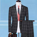 Men's Checkered Vest, Suit Pants, 3-piece Set/Men's Fashion High-end Slim Fitting Wedding Banquet Business Suit Jacket