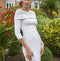 Tailor Shop Custom White Off Shoulder Mesh  Formal Evening Gowns Beading  Mother of Bride Dress Plus