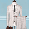 Men's Checkered Vest, Suit Pants, 3-piece Set/Men's Fashion High-end Slim Fitting Wedding Banquet Business Suit Jacket