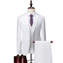 Tailored Handmade High-quality Satin Lapel Business Suit Men's Set of 3 Pieces