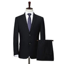 Men's Set Business Office Solid Men's Formal Apparel Plus Size Classic Solid Suit