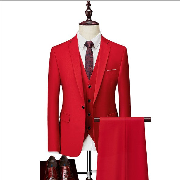 New Design Formal Fashion Men's Customized Clothing 3-piece Wedding Set Slim Fit Men's Set