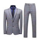 Spring Korean Slim Fit Plaid British Business Set Men's Three Piece Wedding Bridesman Formal Dress