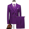 Men's Suit with Lapel and Solid Color Suit, Men's Wedding Groom with Slim Fitting Standing Collar Suit, Tuxedo