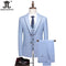 New Fashion Boutique Checker Men's Casual Business Set Groom Wedding Dress Formal Slim Fit Checker Set