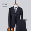 Men's 3-piece Set Autumn/Winter Checker Slim Fit Business Formal Casual Set Office Party Ball Wedding Groom