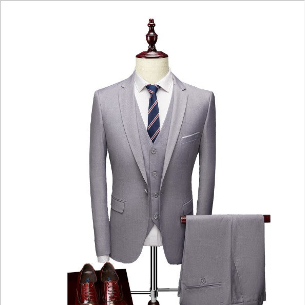 New Design Formal Fashion Men's Customized Clothing 3-piece Wedding Set Slim Fit Men's Set