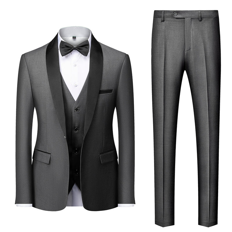 Hot Fashion Slim Fit Blazer 3 Pcs Two-piece Set Wedding Peaked Lapel Wedding Prom Terno Masculino Formal Fit Men's Suit