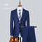 Men's Suit Fashion Business Elegant Solid Color 2 Button Gentlemen's Wedding Formal 3-piece Set