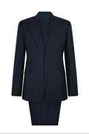 High Quality Men's Striped Single Breasted Fashionable Business Three Piece Suit for Men