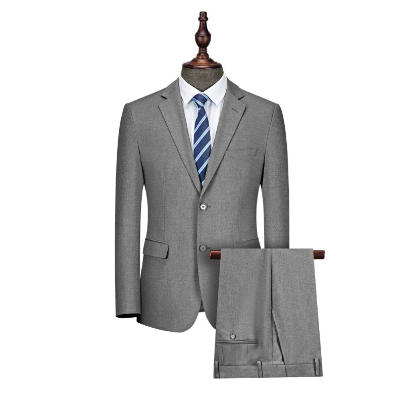 High Quality Temperament Men's Business Slim Fitting Suit Men's Groom Wedding Formal Suit