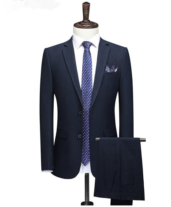 High Quality Two Piece Wool Men's Set Casual Slim Fitting Men's Formal Set Men's Wedding Groom Banquet Set