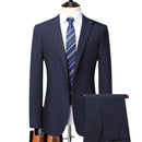 Men's British Style Simple Casual Business Fashion Elegant Wedding Bridesman Gentleman Set Two Pieces