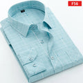 Men's Checkered Business Shirt 100% Cotton Plus Size Long Sleeve Office Men's Formal Shirt