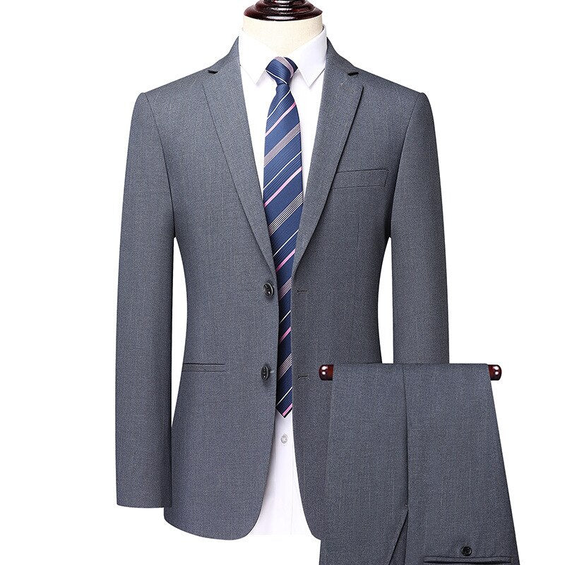 Men's Fashion Set Business Slim Fit Set Men's Two Piece Set Formal Office Set