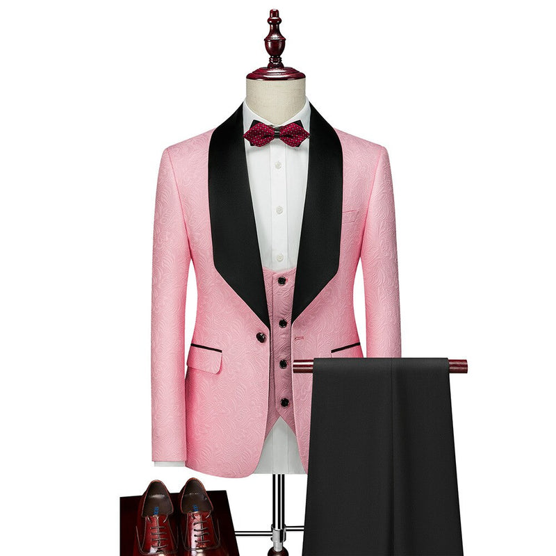 Men's Formal Wear Light Luxury Single Breasted Suit Three Piece Set Men's Solid Color Casual Business Suit