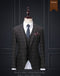 Men's Plaid Dark Gray Suits Gentleman Slim Fit Wedding Suits for Men 3 Piece Suits for Men