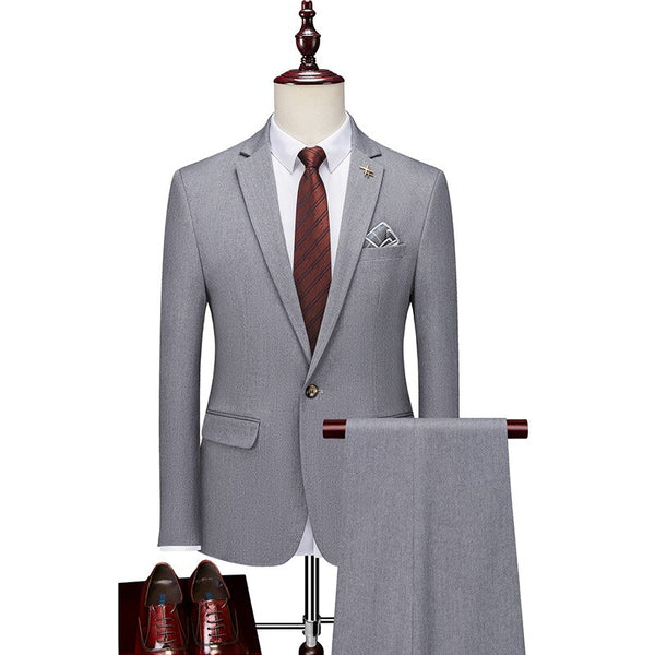 Men's Slim Fit Dinner Business Office Set Groom Wedding Dress Set  Groomsman