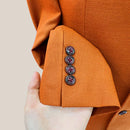 Men's Slim Fit Korean Version Fashionable and Elegant Orange Suit Formal Professional Suit