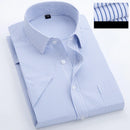 New Shirt Men's Business Professional Dress Summer Men's Casual Wrinkle Resistant and Ironless Short Sleeve Shirt Men