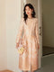 Retro High-end Temperament Heavy Work Pink Coat Gentle French Mid Length Style Dress for Women