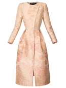 Retro High-end Temperament Heavy Work Pink Coat Gentle French Mid Length Style Dress for Women