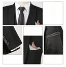 Elegant Fashion Business French Slim Fit Casual Striped Gentleman's Three Piece Set