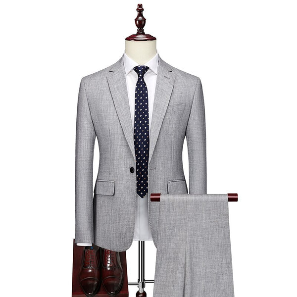 Single Breasted Suit Set for Men's High-end Wool Business Dress Groom's Wedding Dress Men's Suit