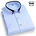 Summer Casual Solid Color Non Ironing Business Black Diamond Button Men's Shirt Best Man's Shirt Short Sleeved Shirt Man