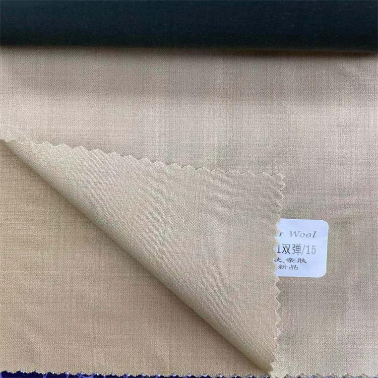 Summer New Thin Double Elastic Linen Wool Fabric Set for Men's and Women's Breathable Trousers Worsted Suit