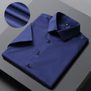 Summer Wine Red Shirt Men's Short Sleeve Business Dress Solid Color Shirt